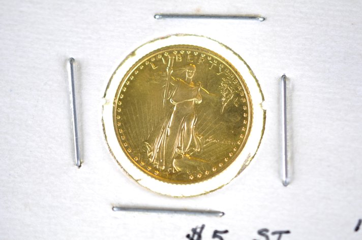 1986 Five Dollars U.S. Walking Liberty Gold Coin