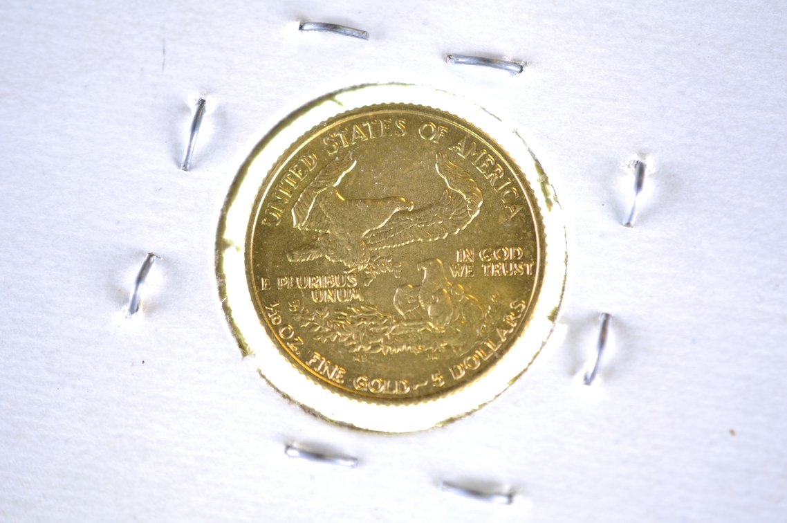 1986 Five Dollars U.S. Walking Liberty Gold Coin, photo 3 of 4
