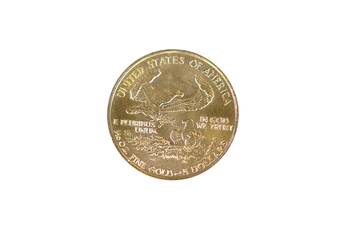1988 Five Dollars U.S. Walking Liberty Gold Coin, photo 3 of 4