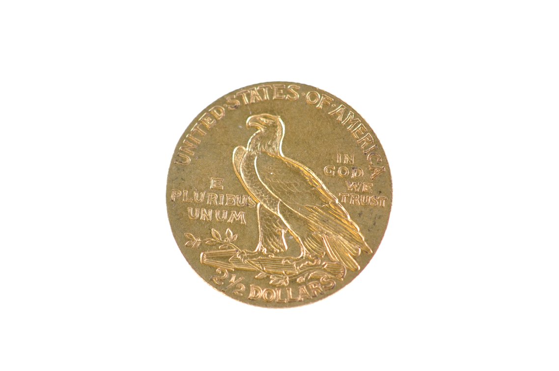 1908 Liberty 2 1/2 DollarsIndian Head Gold Coin, photo 4 of 4