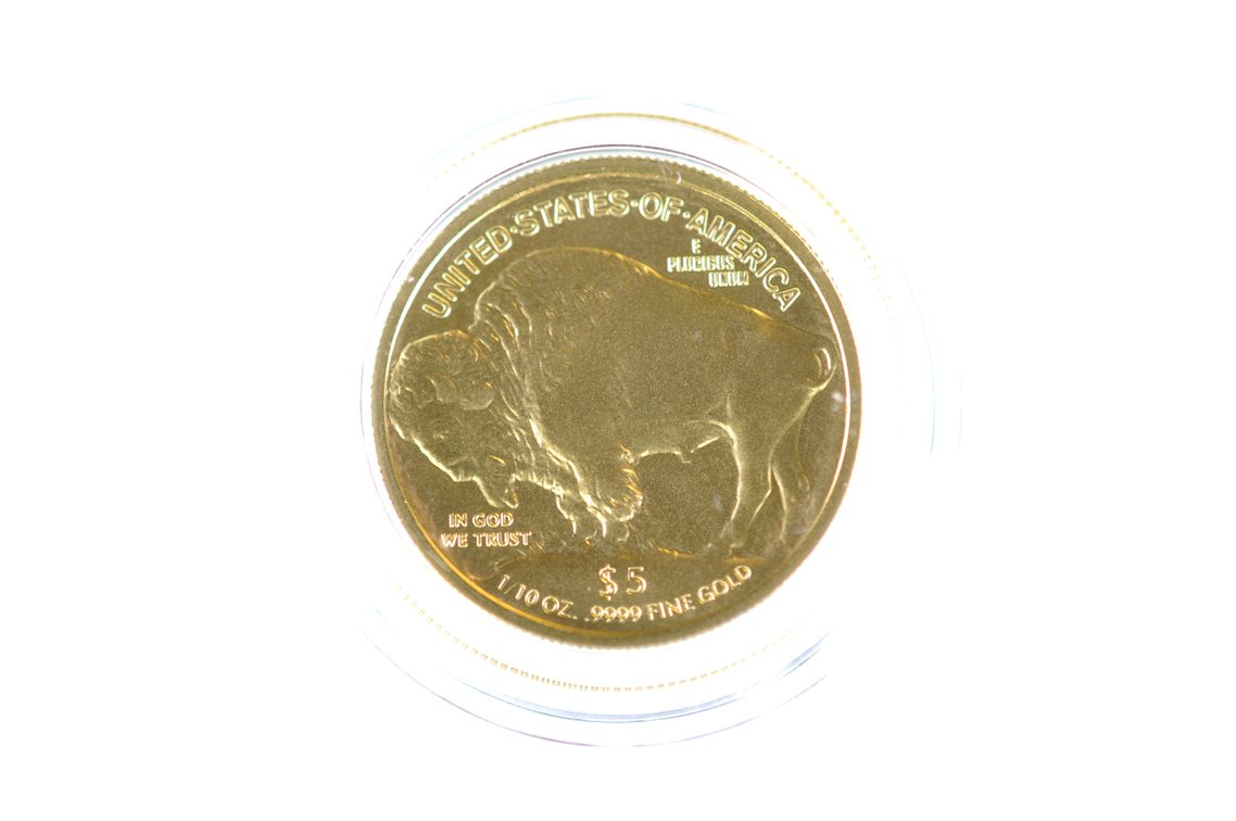 2008 Liberty Buffalo Nickel Five Dollar Gold Coin, photo 3 of 4