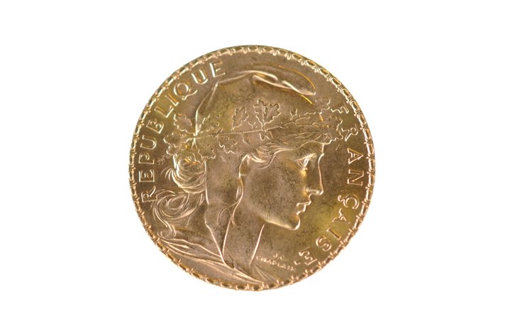 1914 Marianne Rooster Twenty Francs Gold Coin