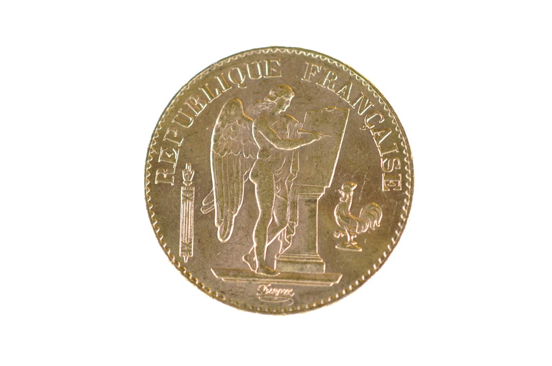 1897 20 Francs French Republic Gold Coin, photo 2 of 4