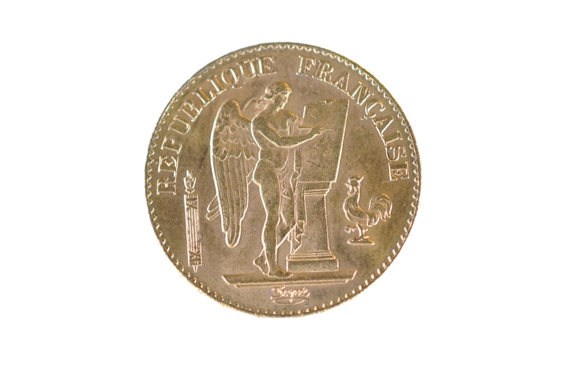 1897 20 Francs French Republic Gold Coin, photo 2 of 4