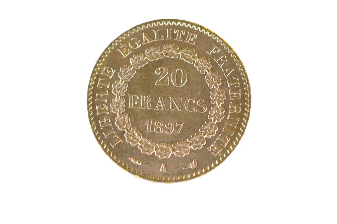 1897 20 Francs French Republic Gold Coin, photo 4 of 4