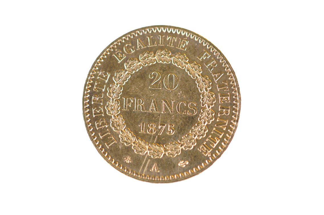 1875 20 Francs French Republic Gold Coin, photo 4 of 4