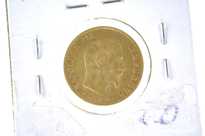 1860 Five Francs French Empire Napoleon III Gold Coin