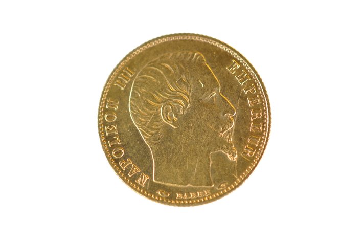 1854 Five Francs French Empire Napoleon III Gold Coin