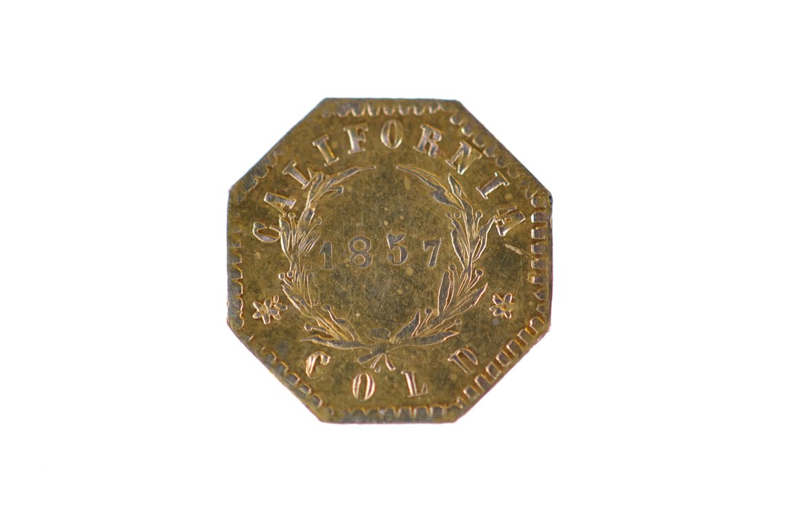 1857 Indian Head California Octagonal Gold Coin, photo 4 of 4