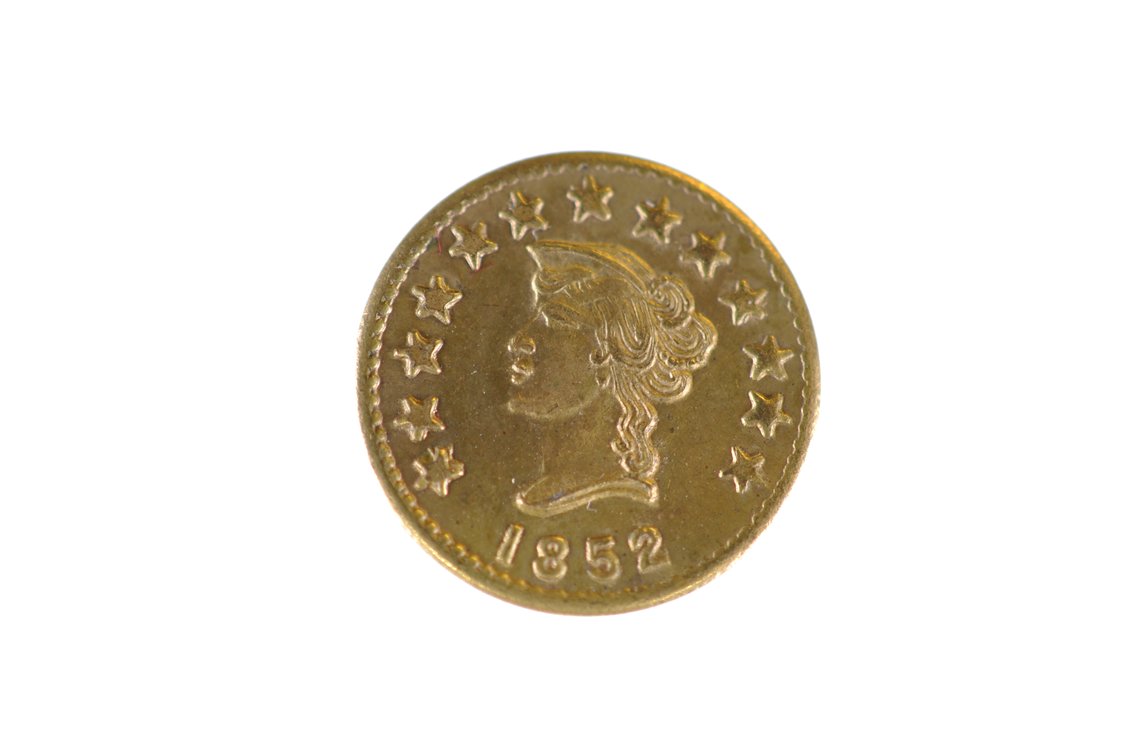 1852 Liberty Head California Gold Half Dollar Coin, photo 2 of 4