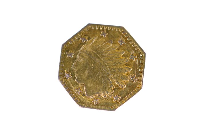 1857 Indian Head California Octagonal Gold Coin