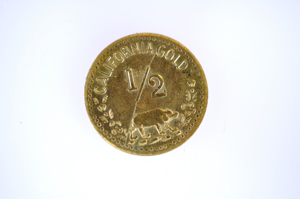 1852 Liberty Head California Gold Half Dollar Coin, photo 2 of 2