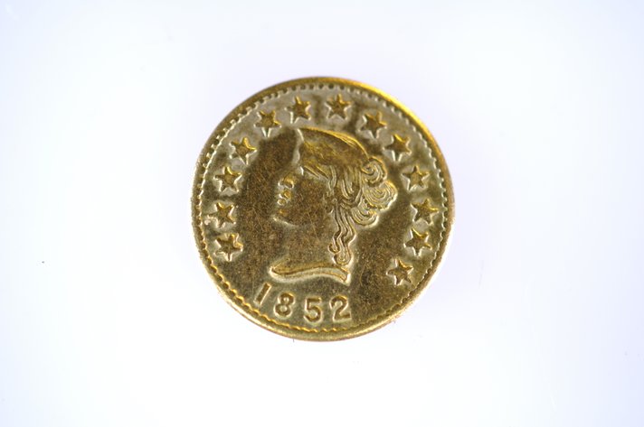 1852 Liberty Head California Gold Half Dollar Coin