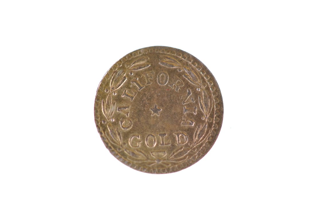 1858 Indian Head California Round Gold Coin, photo 3 of 4
