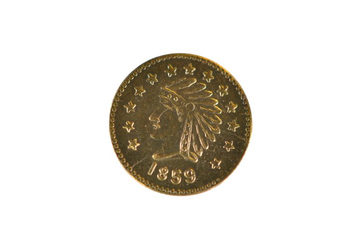 1859 Indian Head California Round Gold Coin