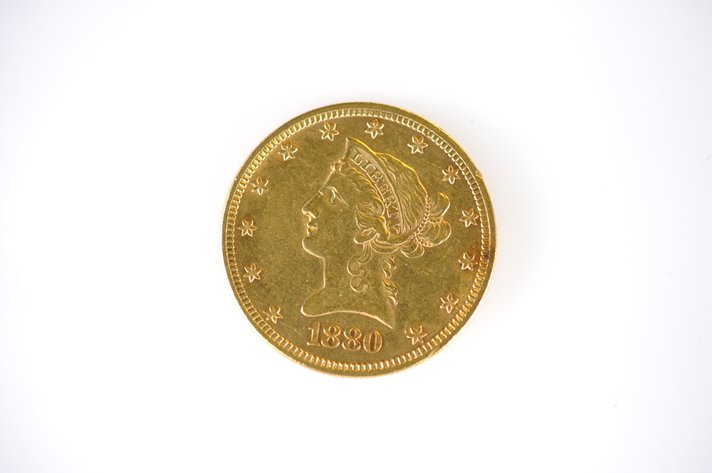 1880 Liberty Head Gold Eagle Ten Dollars Gold Coin