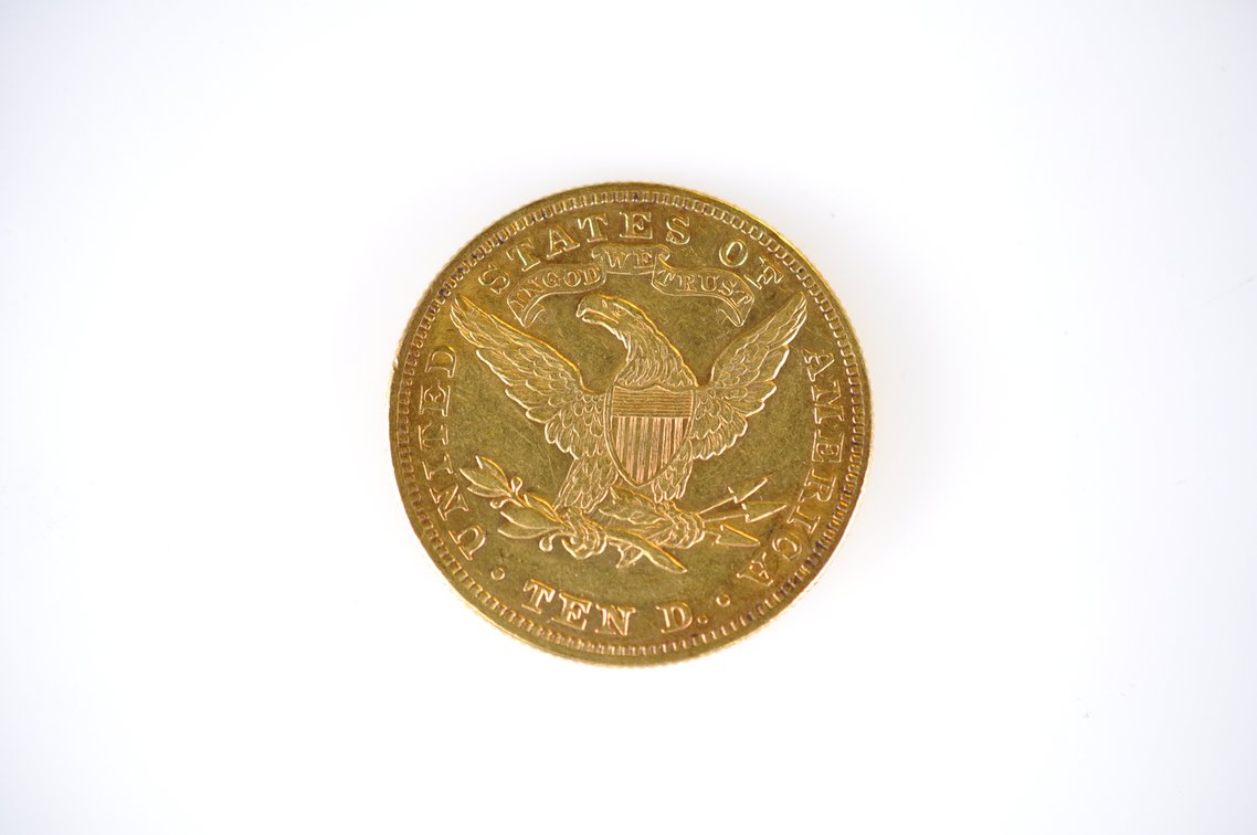 1880 Liberty Head Gold Eagle Ten Dollars Gold Coin, photo 2 of 2