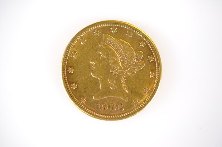 1906 Liberty Head Gold Eagle Ten Dollars Gold Coin