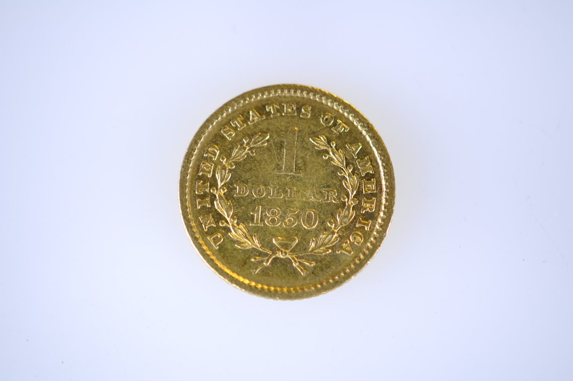 1850 Liberty Head One Dollar Gold Coin, photo 2 of 2