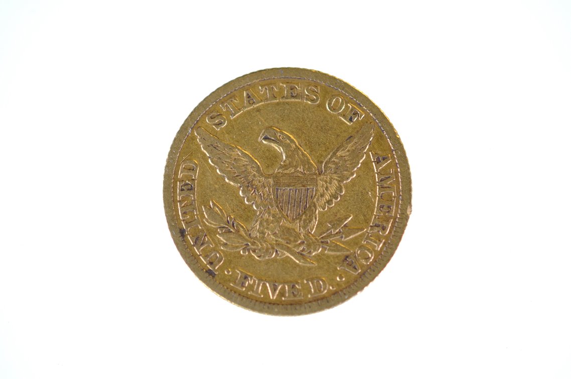 1846 Liberty Head Five Dollars Gold Coin, photo 2 of 2