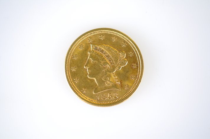 1853 Liberty Head Eagle Two and a Half Dollar Gold Coin
