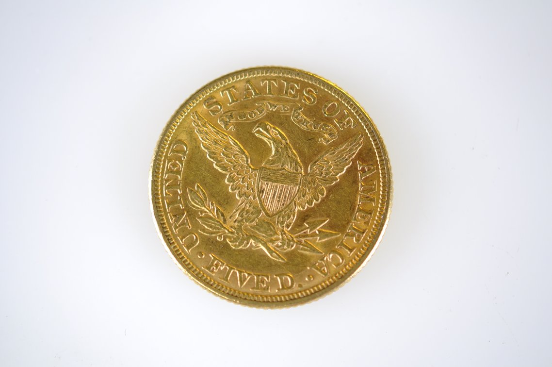 1880 Liberty Head Five Dollars Gold Coin, photo 4 of 4
