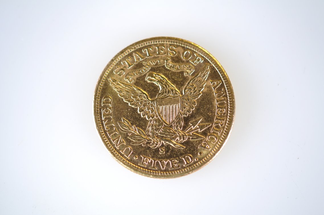 1881 Liberty Head Five Dollars Gold Coin, photo 3 of 4