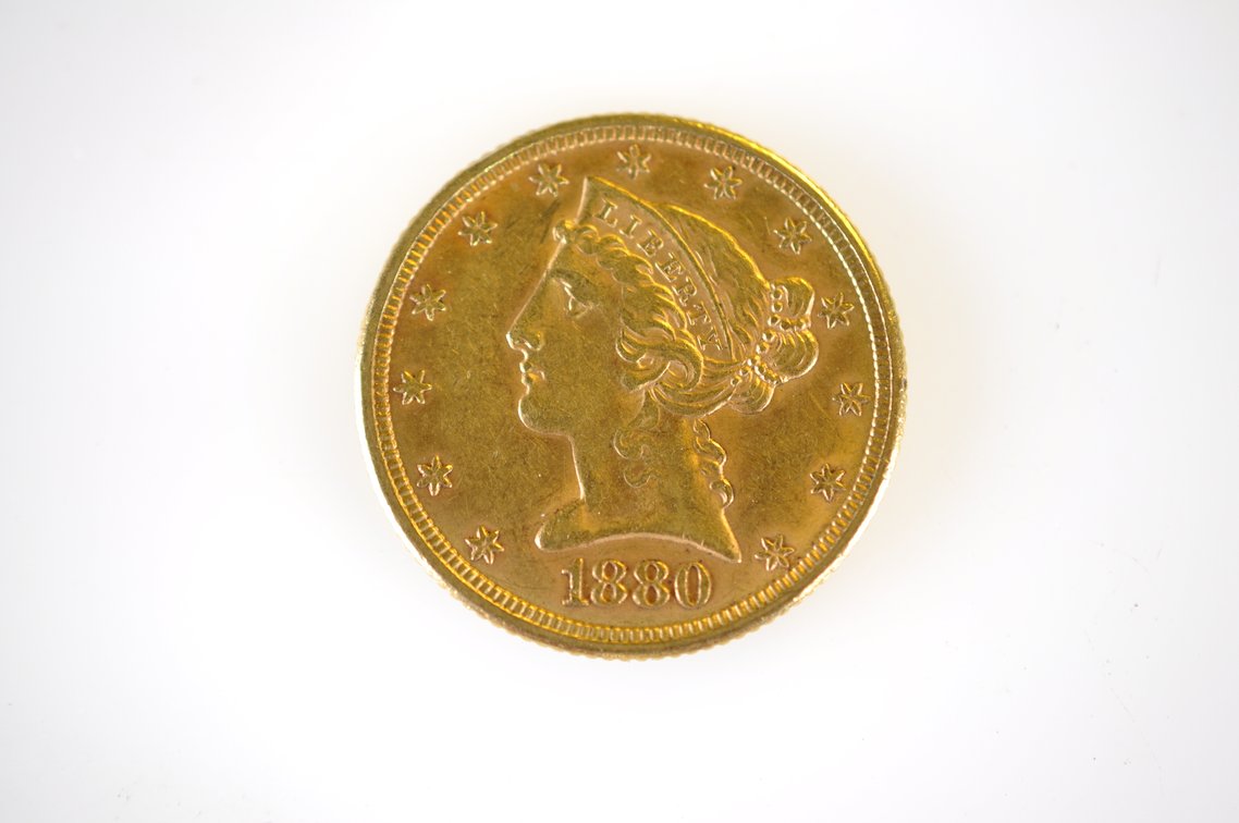 1880 Liberty Head Five Dollars Gold Coin, photo 2 of 4