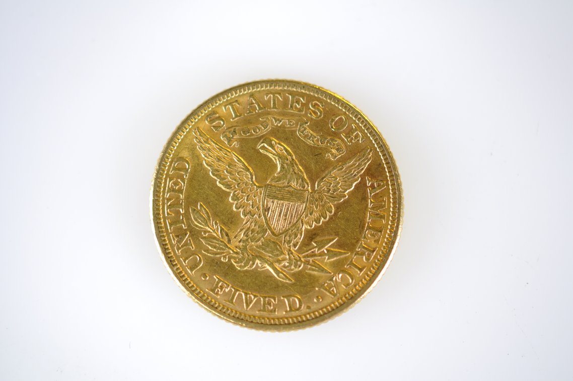 1880 Liberty Head Five Dollars Gold Coin, photo 3 of 4