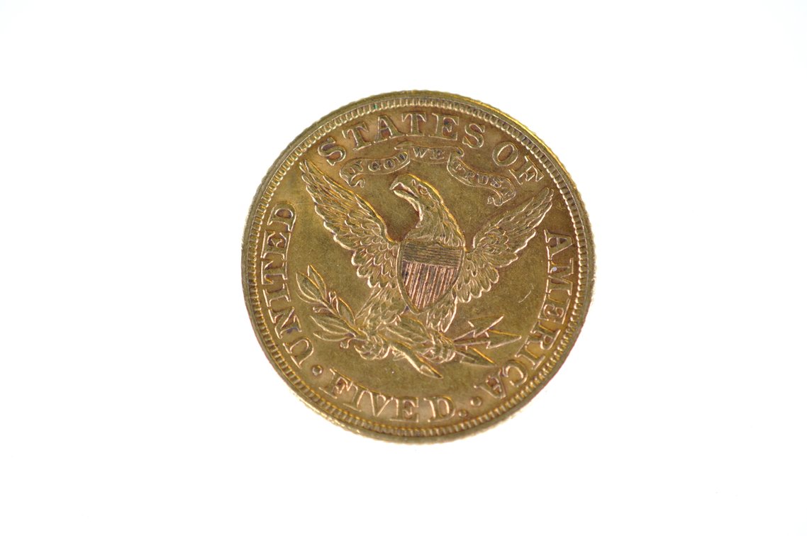 1882 Liberty Head Five Dollars Gold Coin, photo 2 of 3