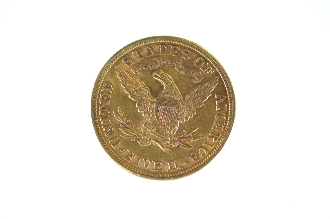 1882 Liberty Head Five Dollars Gold Coin, photo 3 of 3