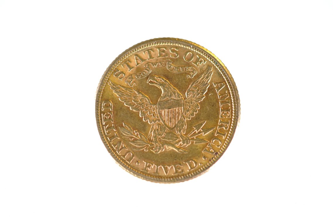 1881 Liberty Head Five Dollars Gold Coin, photo 3 of 3