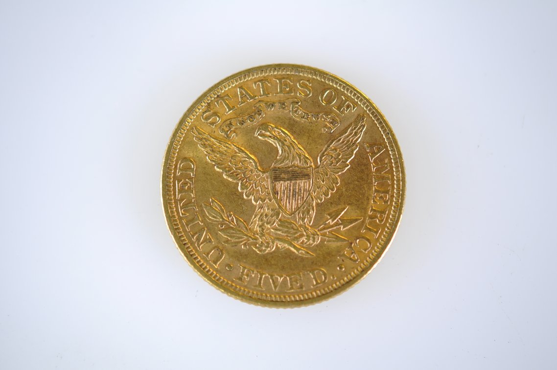 1897 Liberty Head Five Dollars Gold Coin, photo 2 of 2