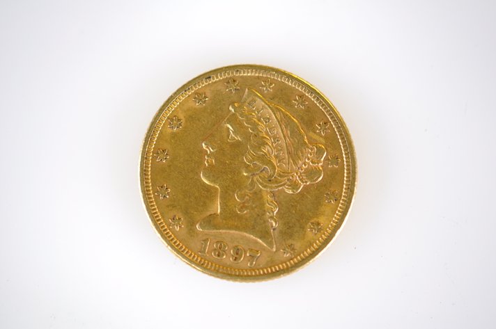 1897 Liberty Head Five Dollars Gold Coin