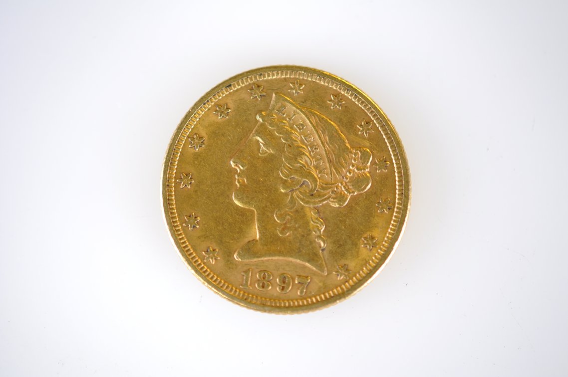 1897 Liberty Head Five Dollars Gold Coin, photo 2 of 4