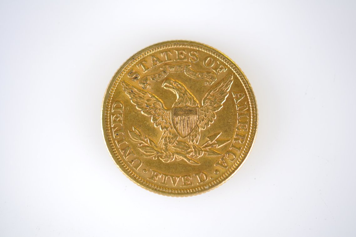 1897 Liberty Head Five Dollars Gold Coin, photo 3 of 4
