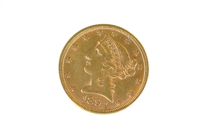 1894 Liberty Head Five Dollars Gold Coin