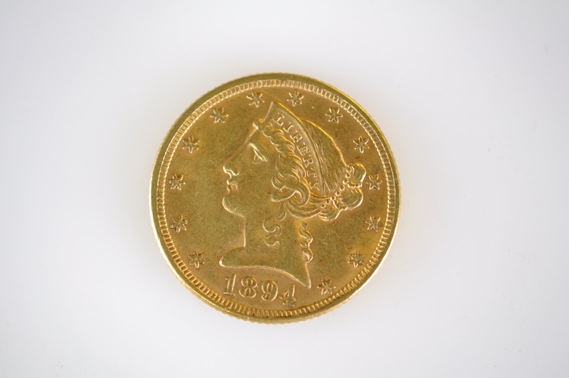 1894 Liberty Head Five Dollars Gold Coin, photo 2 of 4