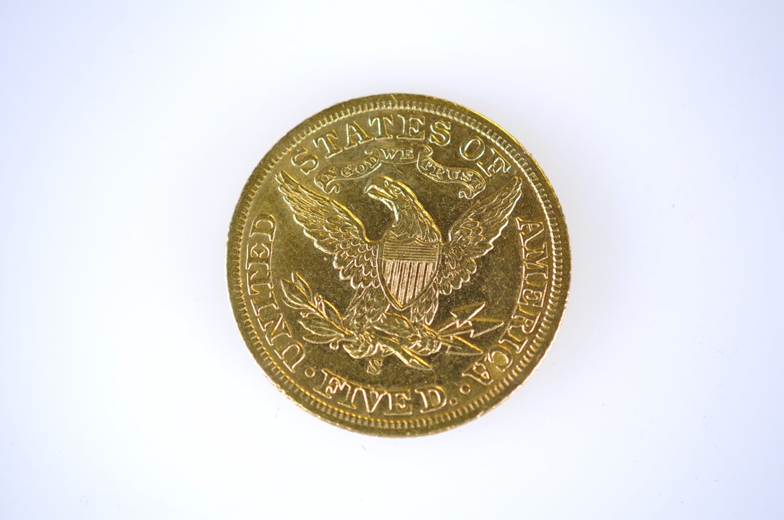 1901 Liberty Head Five Dollars Gold Coin, photo 2 of 2