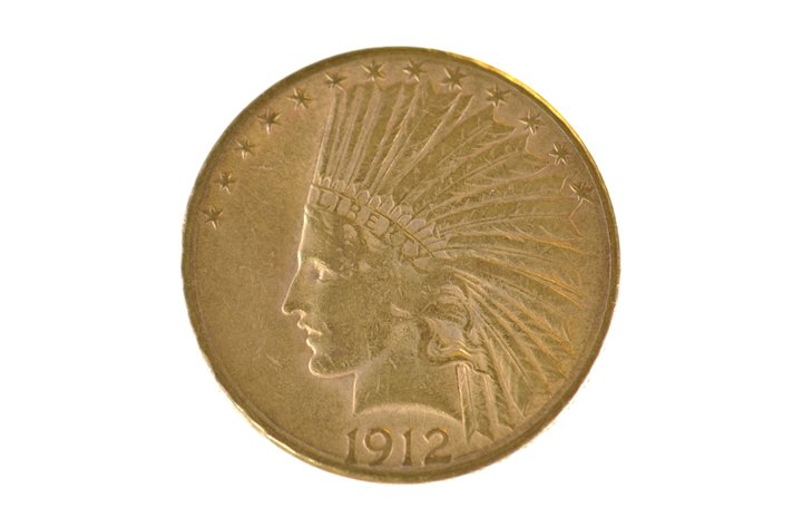 1912 Indian Head Ten Dollar Gold Coin