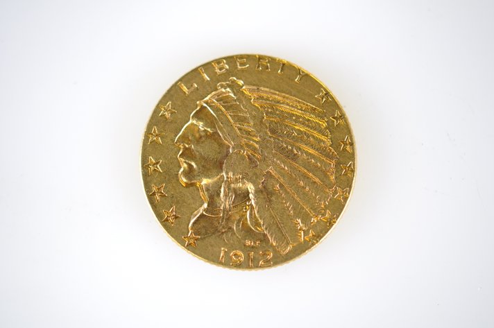 1912 Indian Head Five Dollar Gold Coin