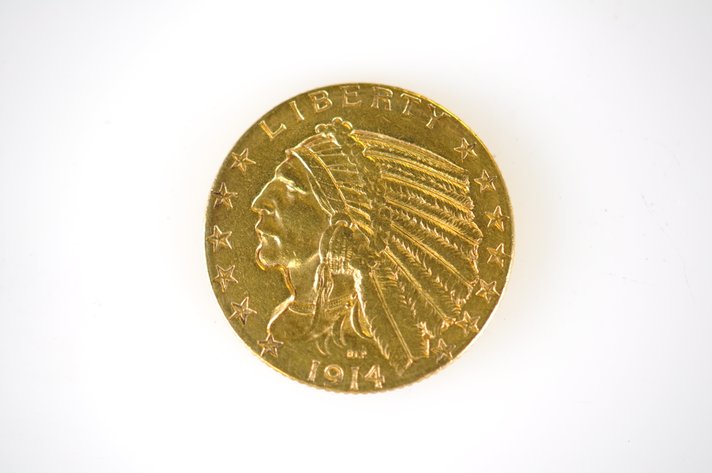 1914 Indian Head Five Dollar Gold Coin