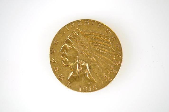 1915 Indian Head Five Dollar Gold Coin