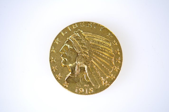 1915 Indian Head Five Dollar Gold Coin
