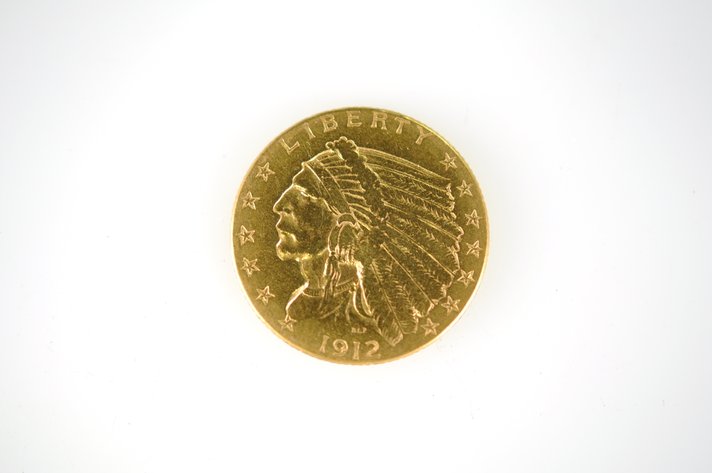 1912 Indian Head Two and a Half Dollar Gold Coin
