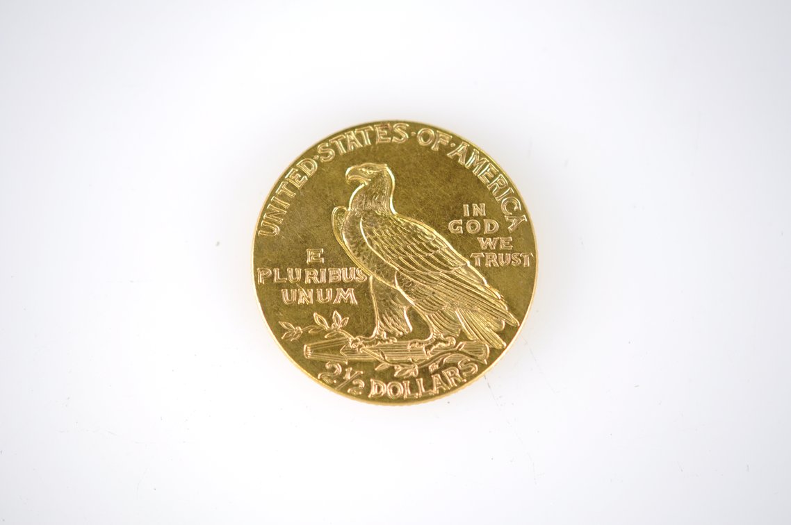 1928 Indian Head Two and a Half Dollar Gold Coin, photo 2 of 2