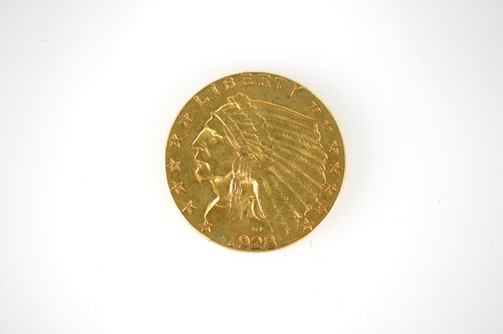1928  Indian Head Two and a Half Dollar Gold Coin