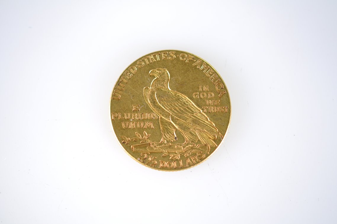 1928  Indian Head Two and a Half Dollar Gold Coin, photo 3 of 3