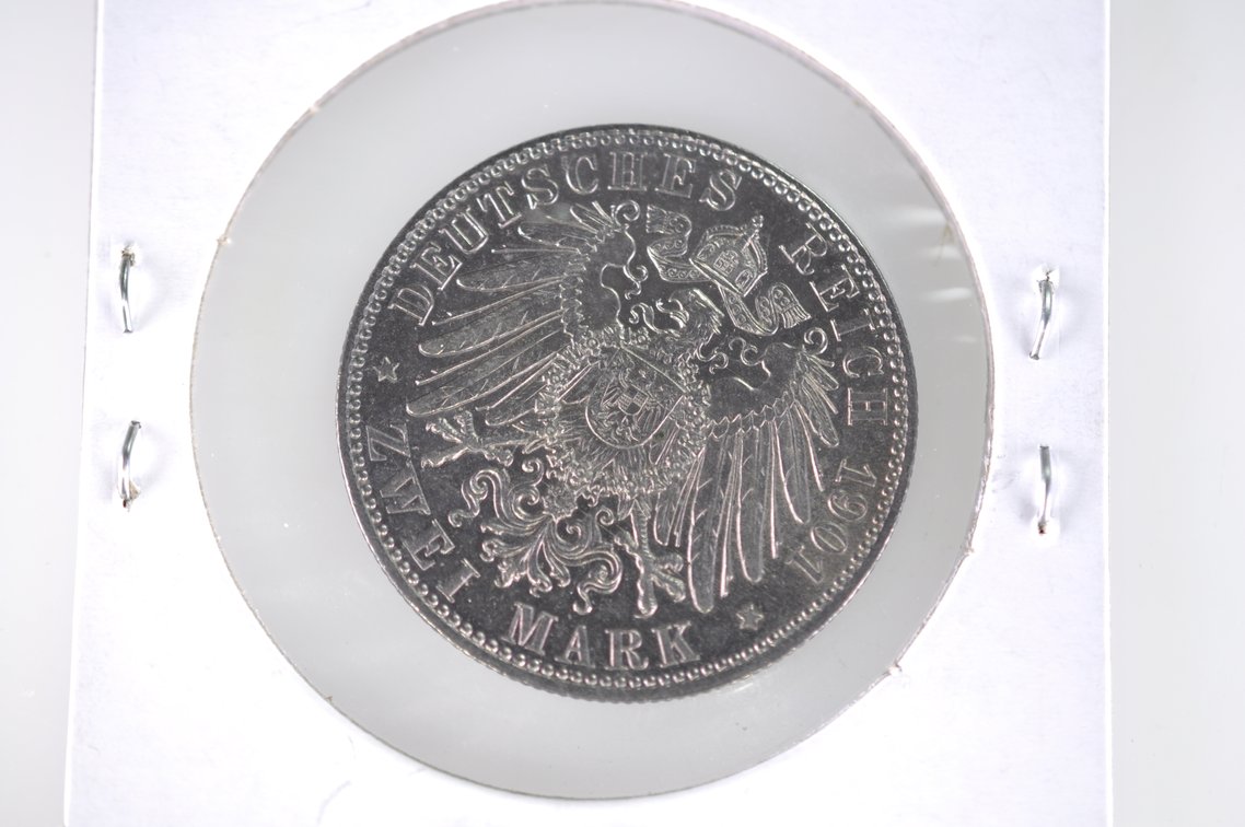 1901 and 1902 German Two Zwei Mark Coins, photo 6 of 6
