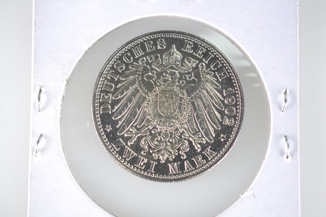 1901 and 1902 German Two Zwei Mark Coins, photo 4 of 6